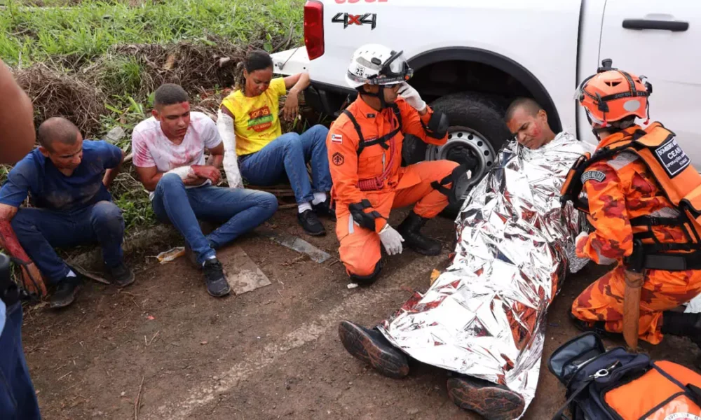 durante o 2º Simulado Operacional dos Corpos de Bombeiros Militares do Nordeste (Siop/NE). A ação reúne equipes de corporações