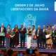 públicas, da democracia e da soberania nacional. A cerimônia de entrega da Comenda Ordem 2 de Julho – Libertadores da Bahia foi realizada na