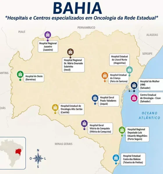 A geografia deixou de ser uma barreira para o acesso ao tratamento oncológico na Bahia. Com unidades públicas distribuídas