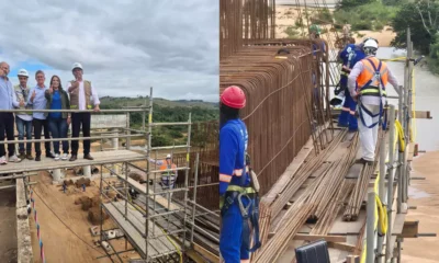 O governador Jerônimo Rodrigues visitou, nesta quarta-feira (13), as obras da nova ponte sobre o Rio Jequitinhonha, no município de Itapebi,