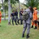 Policiais militares do Batalhão de Polícia de Choque da Polícia Militar da Bahia (PMBA) participaram, nesta terça-feira (25),