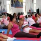Um aulão especial em alusão ao Outubro Rosa reuniu, na manhã desta sexta-feira (16), alunas de modalidades como jiu-jitsu,